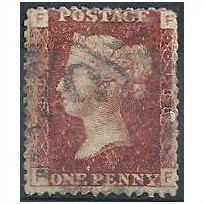 1858 SG43 1d Red Plate 188 Good Used "FF"