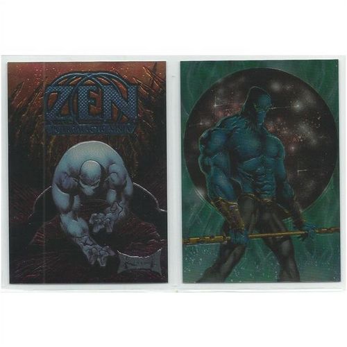 ZEN ' INTERGALACTIC NINJA ' 2 PROMO cards ( 1993) JAE LEE