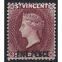 St Vincent 1893 SG6 5d on 6d Carmine-Lake Mounted Mint ...