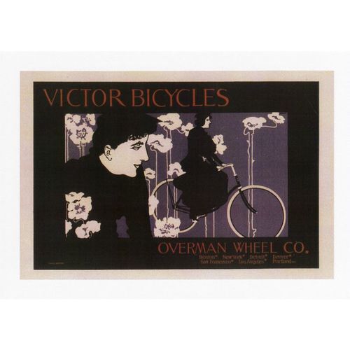 Poster Art Postcard Victor Bicycles Overman Wheel Co 1896 Will H Bradley