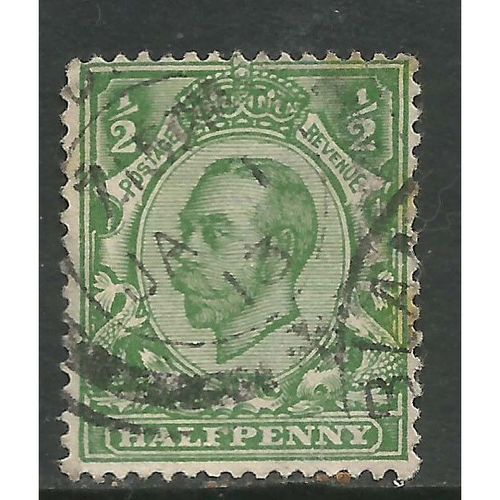 GB 1912 - 13 KGV 1/2d Green used stamp Wmk 103. ( J271 )