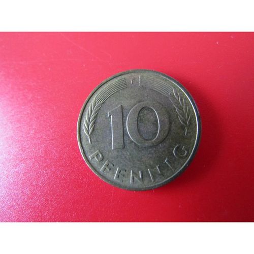 1980 GERMANY TEN PFENNIG F MINT MARK FREE POST. AAW