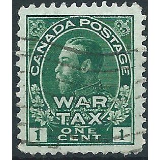 Canada 1915 SG228 1c Green WAR TAX Good/Fine Used.. ..