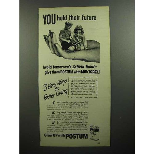 1946 Postum Drink Mix Ad - You Hold Their Future