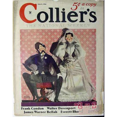 Colliers 1934 Arthur Crouch Bride Groom Wedding Cover Print