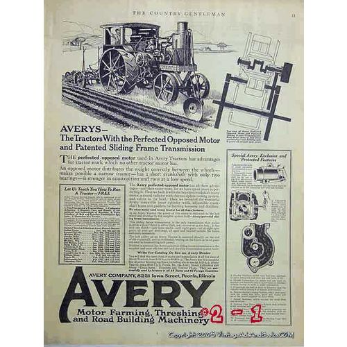 AVERY COMPANY 1918 motor thresher farm tractor vintage ad