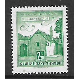 AUSTRIA 1957 BUILDINGS 2s.20 GREEN BEETHOVENS HOUSE VENNA SG 1311 M MINT