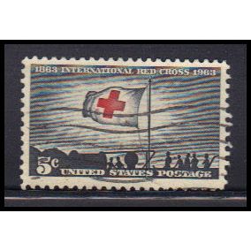 Used 1239 5c Red Cross Fine KA7971