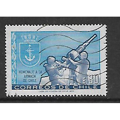 CHILE 1974 CHILEAN ARMED FORCES 30E NAVAL GUNNERS SG 717 FINE USED#