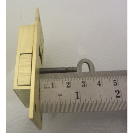 Antique Cabinet Cupboard Lock Solid Brass Has 1 working key 2 Levers 1920s era