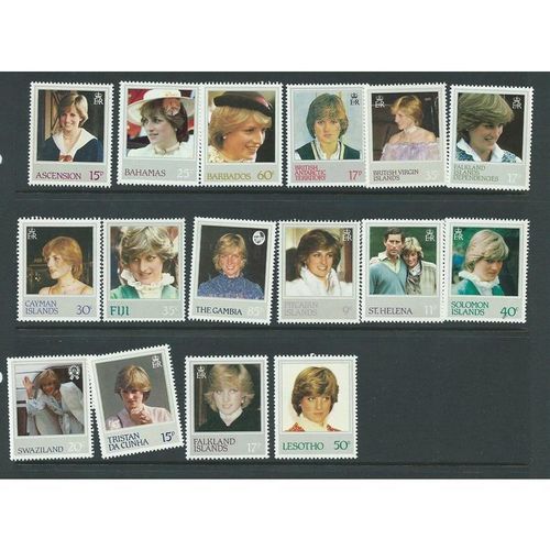 royalty omnibus diana stamps 16 stamps