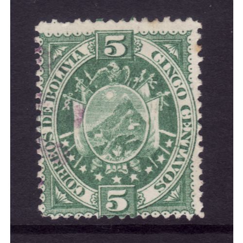 BOLIVIA 1894 SG 65 5c GREEN FINE USED #6