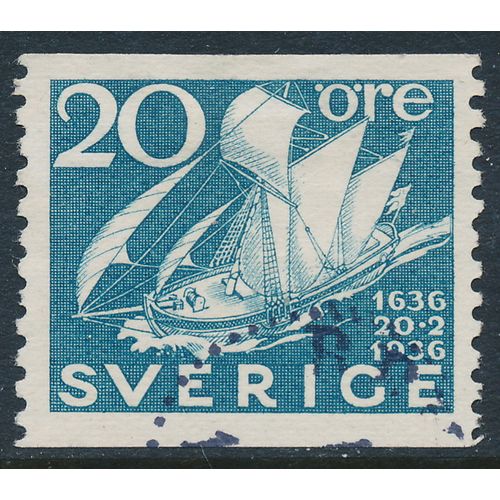 Sweden Facit 249/Scott 254, 20ö pale blue Postal Service Anniversary, F-VF used