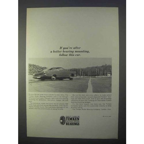 1966 Timken Bearings Ad - Follow This Car