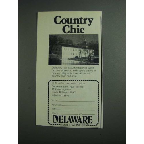 1984 Delaware State Travel Service Ad - Country Chic