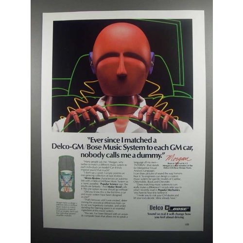 1984 Delco-GM Bose Music System Ad - Calls Me a Dummy