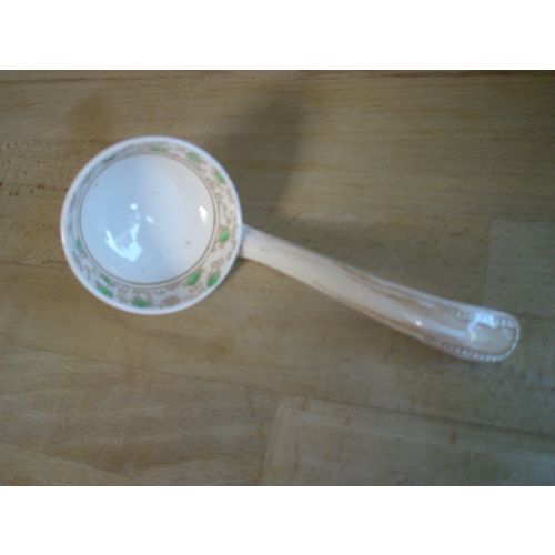 Victorian Ceramic Sauce Ladle - Brown & Green Design