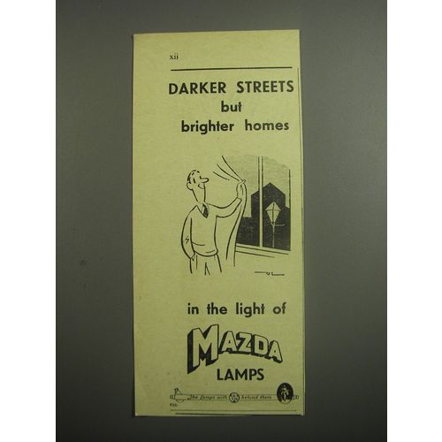1948 Mazda Lamps Ad - Darker streets but brighter homes