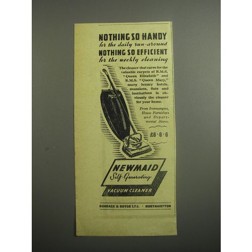 1948 Newmaid Vacuum Cleaner Ad - Nothing so handy for the daily run-around