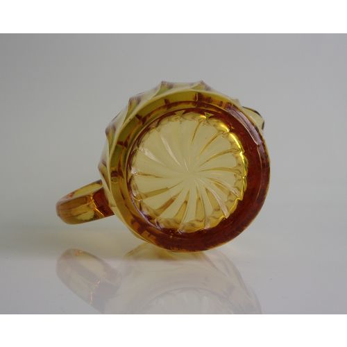 Bagley Art Deco Amber Glass Milk / Cream Jug.