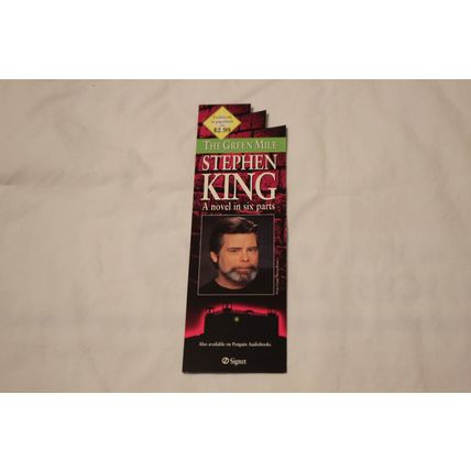 STEPHEN KING PROMO BOOKMARK for THE GREEN MILE
