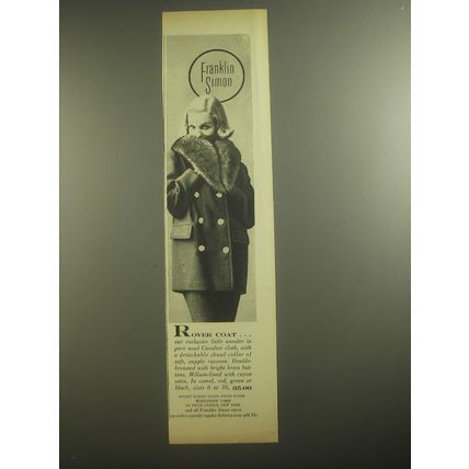 1958 Franklin Simon Rover Coat Advertisement