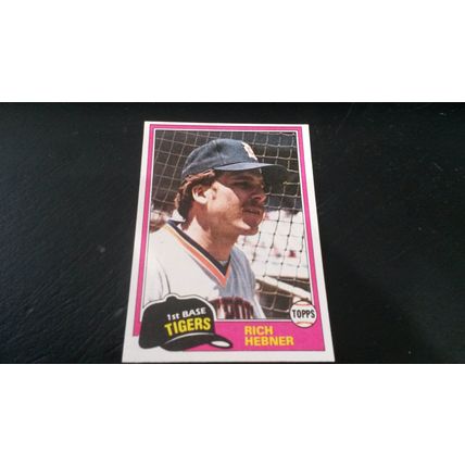 1981 Topps Card # 217 Rich Hebner Very Good-Excellent (4) Detroit Tigers