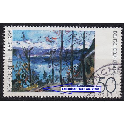 GERMANY BUND [1978] MiNr 0986 F25 ( O/used ) [01] Gemälde Plattenfehler
