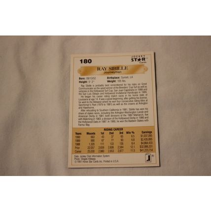 Ray Sibille 1991 Jockey Star NO. 180
