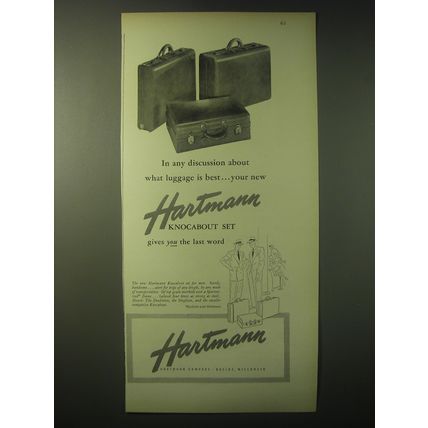 1948 Hartmann Luggage Knocabout Set Ad - In any discussion about luggage