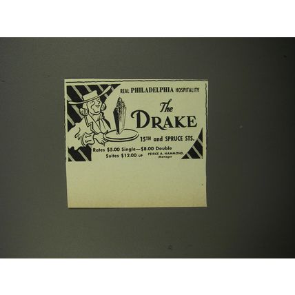 1951 The Drake Hotel Ad - Real Philadelphia hospitality