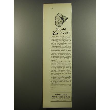1952 Merrill Lynch Ad - Should you invest?