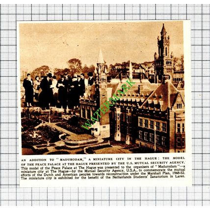 Madurodam Miniature City The Hague Peace Palace - 1952 Cutting