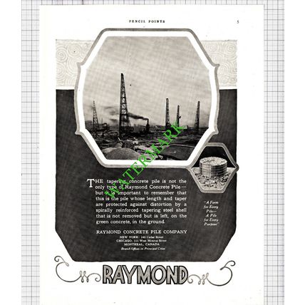 Raymond Concrete Pile Company / Burnham Boiler Corporation New York -1926 Advert