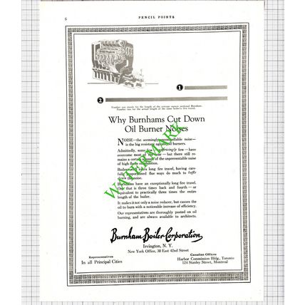 Raymond Concrete Pile Company / Burnham Boiler Corporation New York -1926 Advert