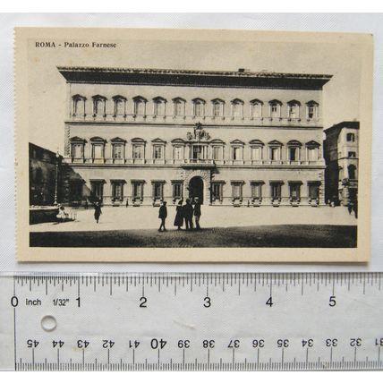 vintage postcard Rome, Palazzo Farnese