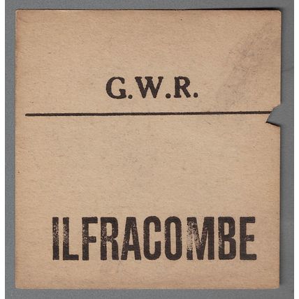 GREAT WESTERN RAILWAY LUGGAGE LABEL - ILFRACOMBE (Caps)