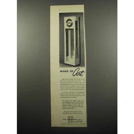 1955 Herschede Hall Maplewood Clock Ad - Work of art
