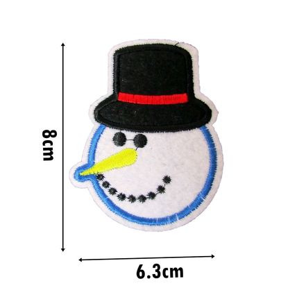 Snowman Iron On Patch Badge Motif Decoration Fun Winter Snow Kids Child P556