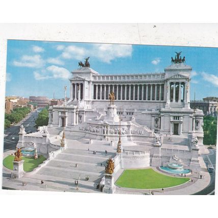 Roma Altare Patria Italy Postcard unused mark on face