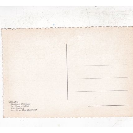 Milano Stazione Centrale Italy Postcard unused VGC