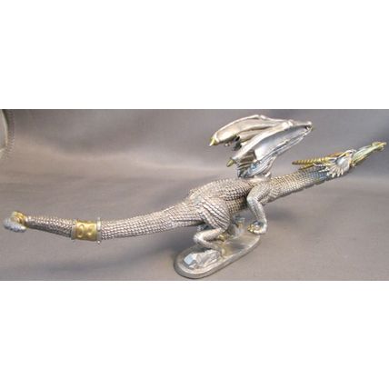 RARE VINTAGE 1980's Gold Dragon Pewter Figurine RAL PARTHA Rawcliffe TSR 1232