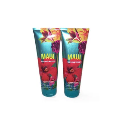 Bath & Body Works Maui Hibiscus Beach Ultra Shea Body Cream 8 oz x2