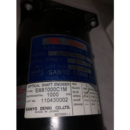 New SANYO DENKI 25BM014HXE33 BL-SUPER SERVO MOTOR,E681000C1M,14mm,FG