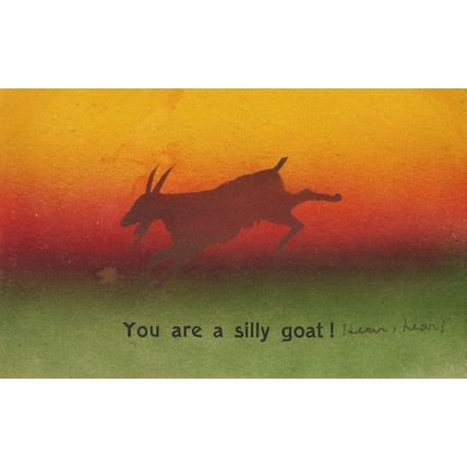 You Are A Silly Goat Old WW1 Comic Postcard