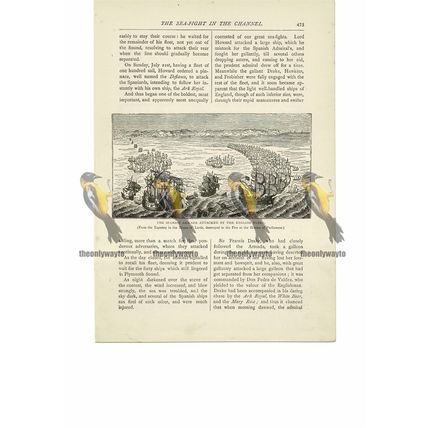 Spanish Armada, off Devon, Book Illustration (Print), 1891