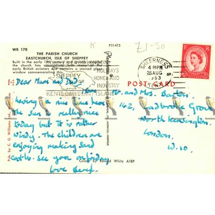 Parish Church, Eastchurch, Isle Of Sheppey, Kent, Postcard 1953