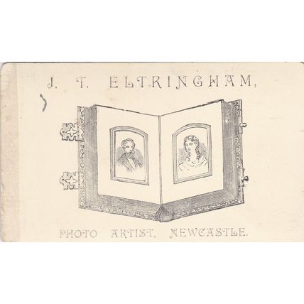CDV PHOTO -3 CHILDREN BY J.T. ELTRINGHAM, NEWCASTLE. WHIP/HOOP/RATTLE