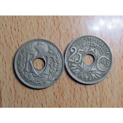 France Republic 1924 25 Centimes Coin