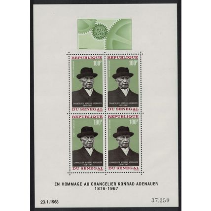 Senegal Chancellor Adenauer MS 1968 MNH SG#MS369